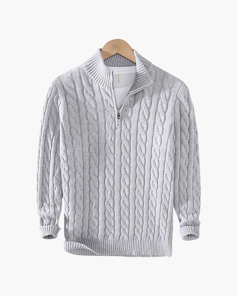 The Heritage Cable Knit Half-Zip Sweater