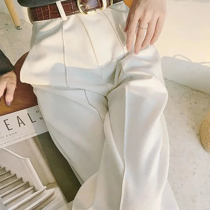 Tailored High-Waist Straight Pants