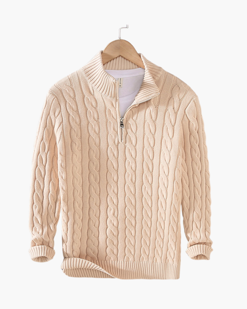 The Heritage Cable Knit Half-Zip Sweater