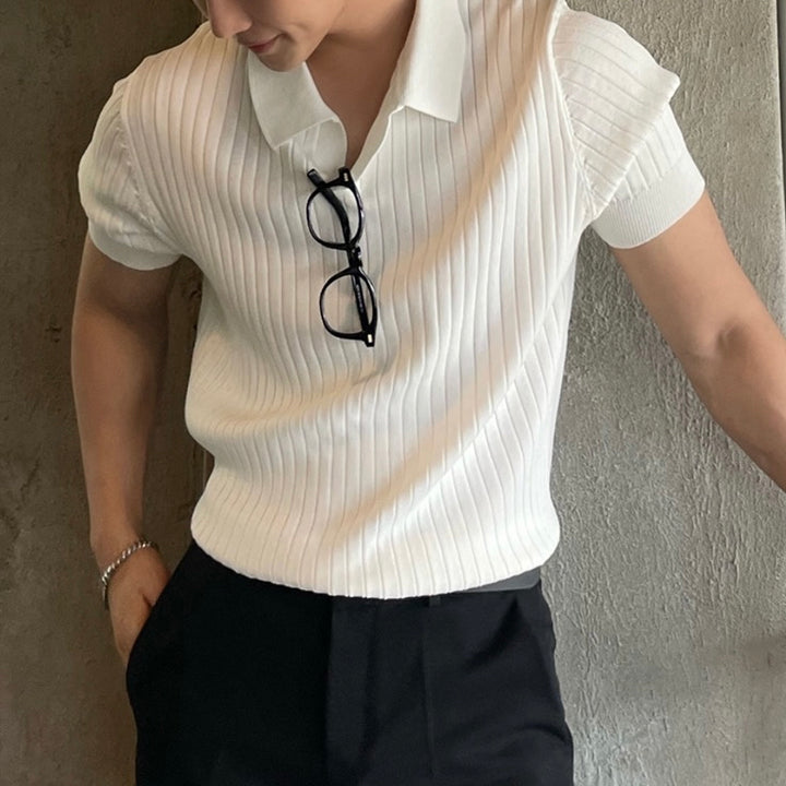 Classic Ribbed Polo T-Shirt