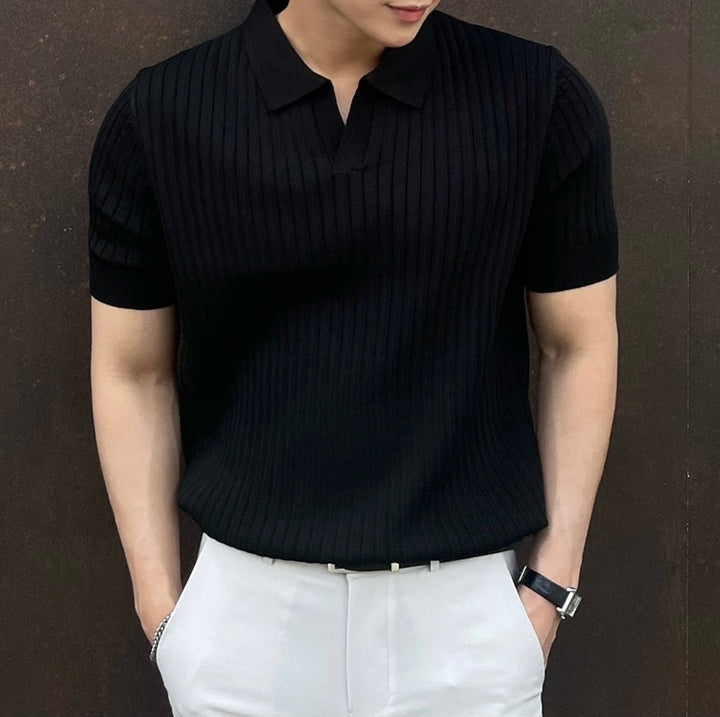 Classic Ribbed Polo T-Shirt