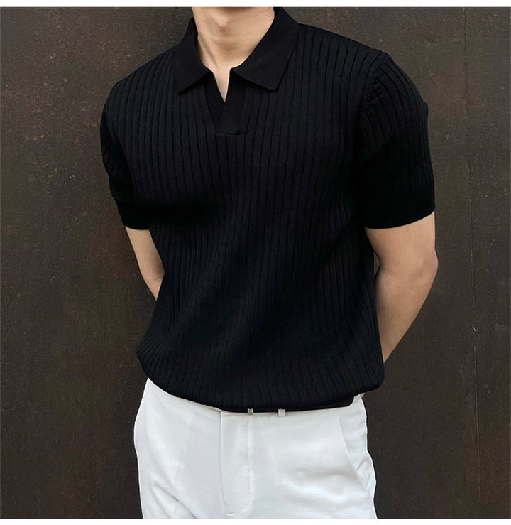 Classic Ribbed Polo T-Shirt