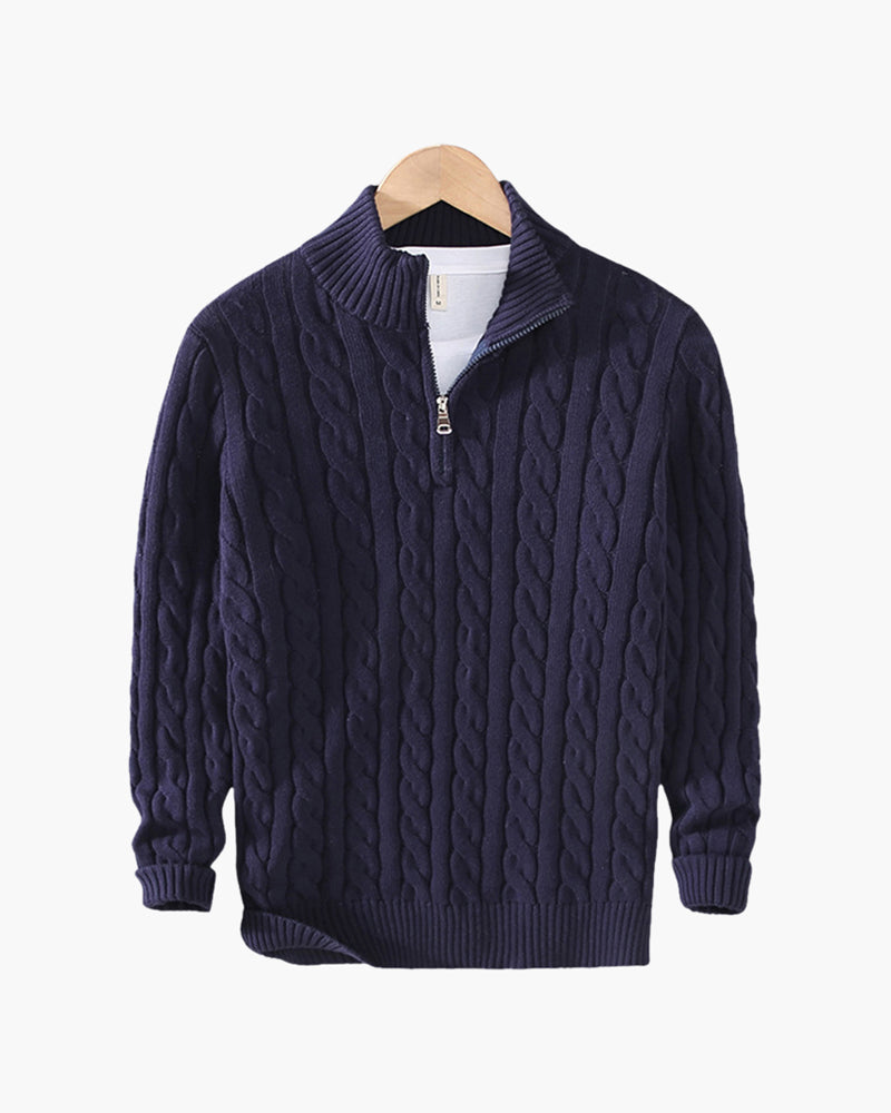 The Heritage Cable Knit Half-Zip Sweater